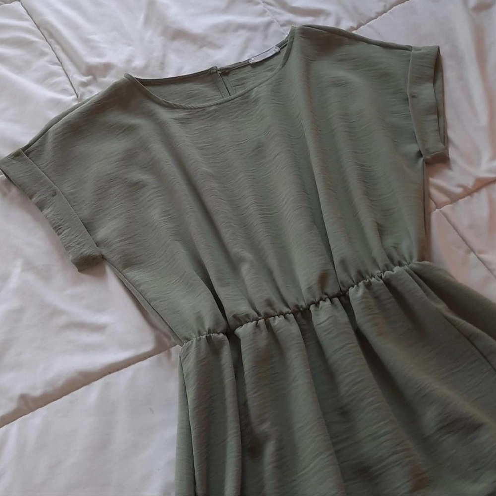 Chic Olive Midi Dress for Women